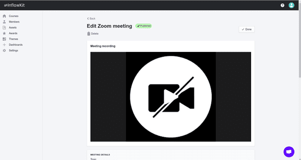 Screenshot meeting/webinar recording